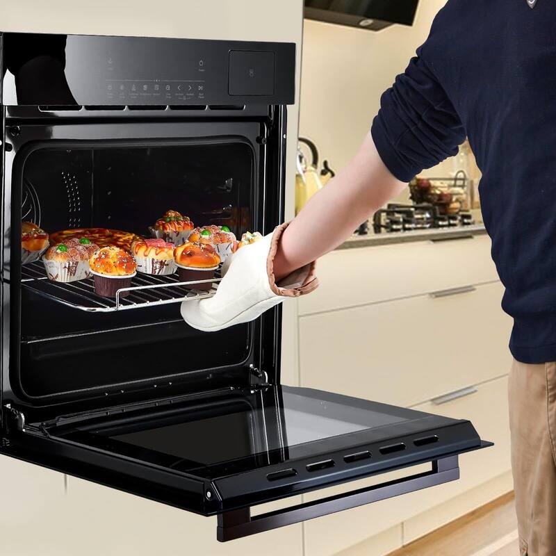 24" Electric Single Wall Oven, 2.5Cu.ft with 8 Baking Modes, 70L